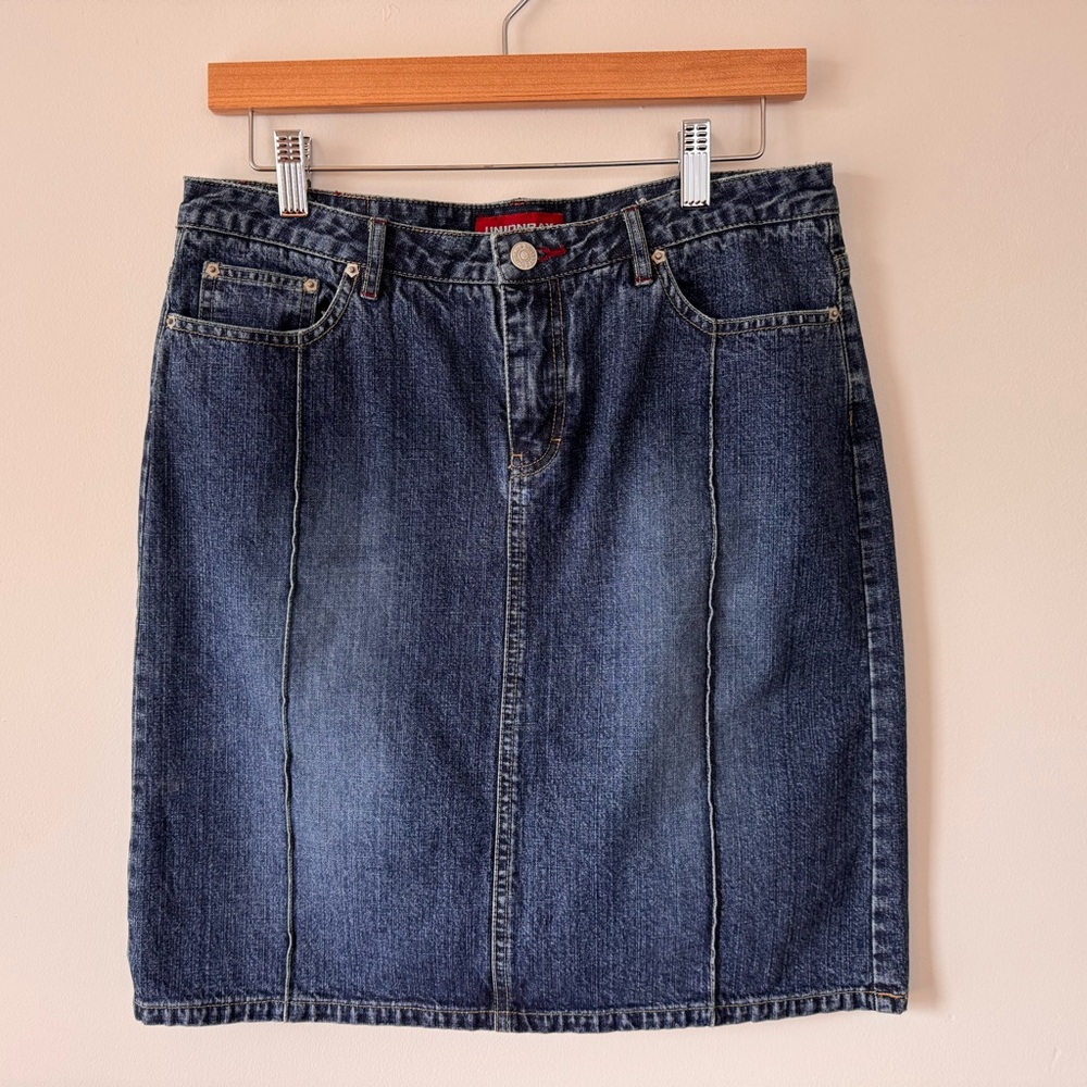 Vintage 100% Cotton UNIONBAY Blue Denim Pencil Skirt Size 9